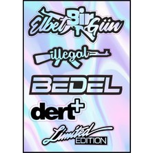 Rebon Moto Design Motosiklet Hologram Çoklu Sticker 03
