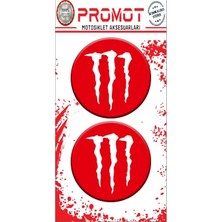 Rebon Moto Design Monster Tasarım Damla Logo Sticker 09