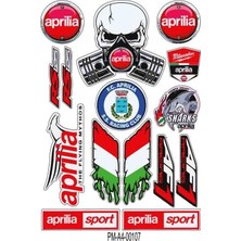 Rebon Moto Design Motosiklet Sponsor Tasarım A4 Çoklu Sticker Seti 01