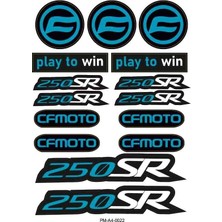 Rebon Moto Design 250SR Uyumlu A4 Çoklu Sticker Seti 01