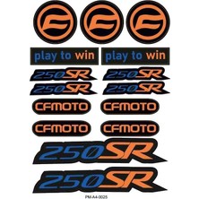 Rebon Moto Design 250SR Uyumlu A4 Çoklu Sticker Seti 04