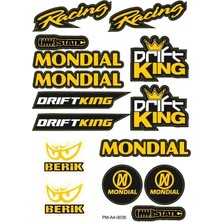 Rebon Moto Design Mondial Uyumlu A4 Çoklu Sticker Seti 04