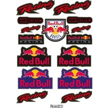 Rebon Moto Design Motosiklet Redbull Racing Sponsor Tasarım A4 Çoklu Sticker Seti