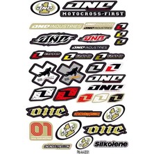 Rebon Moto Design Motosiklet Sponsor Tasarım A4 Çoklu Sticker Seti 01
