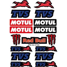 Rebon Moto Design Tvs Tasarım A4 Çoklu Sticker Seti