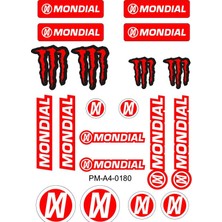 Rebon Moto Design Mondıal Tasarım A4 Çoklu Sticker Seti 03
