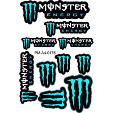 Rebon Moto Design Monster Sponsor Tasarım A4 Çoklu Sticker Seti 29