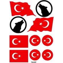 Rebon Moto Design Motosiklet Sponsor Bayrak Tasarım A4 Çoklu Sticker Seti