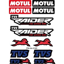Rebon Moto Design Raider Tasarım A4 Çoklu Sticker Seti