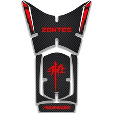 Rebon Moto Design Zontes RZ250S Uyumlu Karbon-Kırmızı Tank Pad