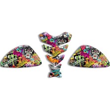 Rebon Moto Design Universal Motosiklet Tank Pad Set 3D Sticker 01