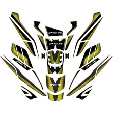 Rebon Moto Design Honda Pcx Uyumlu Sarı Petek Tank Pad Full Set 2025-2026 Yeni Kasa