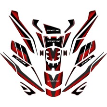 Rebon Moto Design Honda Pcx Uyumlu Kırmızı Petek Tank Pad Full Set 2025-2026 Yeni Kasa