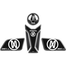 Rebon Moto Design Drift L Uyumlu Tank Pad Set Beyaz Karbon