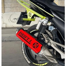 Rebon Moto Design Drift L Uyumlu Egzoz Koruma Kırmızı Renk