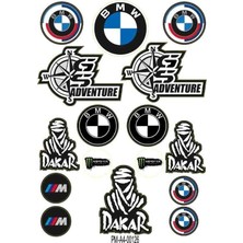 Rebon Moto Design Motosiklet Bmw Sponsor Tasarım A4 Çoklu Sticker Seti