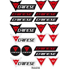 Rebon Moto Design Motosiklet Daınese Sponsor Tasarım A4 Çoklu Sticker Seti