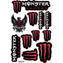 Rebon Moto Design Monster Sponsor Tasarım A4 Çoklu Sticker Seti 31