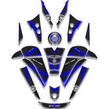 Rebon Moto Design Yamaha MT25 Uyumlu Tank Pad Full Set Mavi