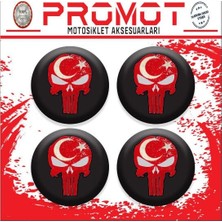 Rebon Moto Design Punısher Tasarım Damla Sticker (4cm-4 Adet) 03