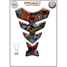 Rebon Moto Design Universal Motosiklet Tank Pad 3D Sticker 0081