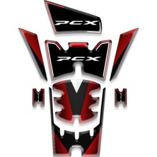 Rebon Moto Design Honda Pcx Uyumlu 8 Parça Kırmızı Tank Pad Set 2025