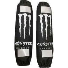 Rebon Moto Design Monster Logolu Amortisör Kılıfı Reflektörlü Beyaz