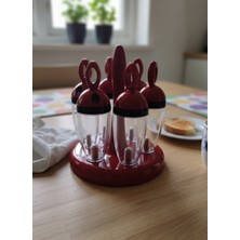 Empressco Abnturk 6 Lı Lüks Tuzluk Baharatlık Seti Bordo Tuzluk Biberlik - Fiyatı, Yorumları