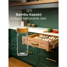 Empressco Kry 12’li Bambu Kapaklı Kare Cam Baharatlık Takımı – 16 Etiket Hediyeli, Kapaklı Cam Baharatlık Seti - Fiyatı, Yorumları