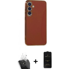Marsilyan™- Galaxy S24 Plus Kılıf Yankı Serisi - Siyah 6d Antistatik Mat Seramik Hayalet Nano Ekran Koruyucu + Kamera Lens Koruma Cam - Sf