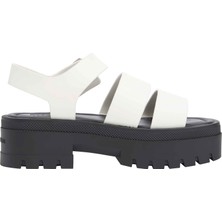 Tommy Hilfiger Tommy Hılfıger Kadın Marka Logolu Şık Görünümlü Rahat Tabanlı Günlük Kullanıma Uygun Beyaz Sandalet EN0EN02944 Ybı