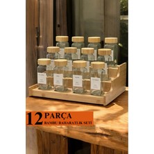 Empressco Welcomein 12’li Bambu Kapaklı Kare Formlu Cam Baharatlık Seti 120 ml  / 16 Adet Etiket Hediye - Fiyatı, Yorumları