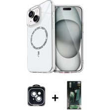 Marsilyan™- iPhone 14 Kılıf Kıvılcım Form Prime - Şeffaf 360 Full Body Arka Koruyucu + Pvd Metal Kamera Lens - Sh