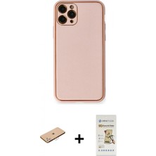 Marsilyan™- iPhone 11 Pro Max Kılıf Yadigar Klasik - Siyah Mat Seramik Nano Ekran Koruyucu + Renkli Kamera Lens Koruma Cam - Pe