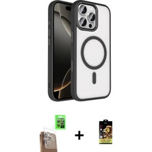 Marsilyan™- iPhone 16 Pro Max Kılıf Kıvılcım Prime - Siyah Buffer Cam Ekran Koruyucu + Raze Metal Kamera Lens - Cltm