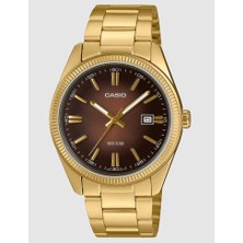 Casio MTP-1302PGC-5AVEF Erkek Gold Metal Kordon Kahverengi Kadran Kol Saati 2 Yıl Ersa Saat Garantili