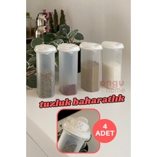 Empressco Ongu Home 4lü Uzun Tuzluk Biberlik Seti Moonstar Beyaz Kapaklı Baharatlık - Fiyatı, Yorumları