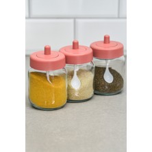 Empressco Abenim 3  Adet Mat Kapaklı Kendinden Kaşıklı Baharatlık Seti - 330 ml - Cam Kavanoz - Fiyatı, Yorumları