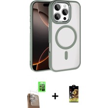 Marsilyan™- iPhone 16 Pro Max Kılıf Kıvılcım Prime - Siyah Buffer Cam Ekran Koruyucu + Raze Metal Kamera Lens - Cltm