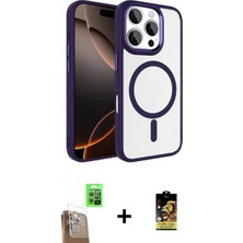 Marsilyan™- iPhone 16 Pro Max Kılıf Kıvılcım Prime - Siyah Buffer Cam Ekran Koruyucu + Raze Metal Kamera Lens - Cltm