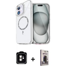 Marsilyan™- iPhone 11 Kılıf Kıvılcım Form Prime - Siyah Bilvis Hayalet Cam Ekran Koruyucu + Pvd Metal Kamera Lens - Tu