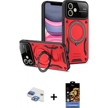 Marsilyan™- iPhone 11 Kılıf Kıvılcım Modern Serisi - Siyah Buffer Hayalet Cam Ekran Koruyucu + Pers Alüminyum Kamera Lens - Gı