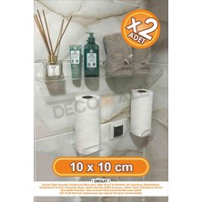 Empressco Decomall X2 Adet 10 x 10 cm Pleksi Hayalet Raf Duvar Banyo Baharatlık Düzenleyici Raf Çok Amaçlı - Fiyatı, Yorumları