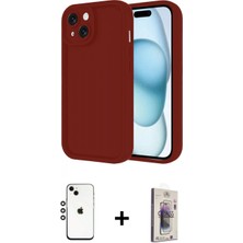 Marsilyan™- iPhone 14 Kılıf Yankı Yansıma Özel Seri - Siyah Bilvis 3D Cam Ekran Koruyucu + Shine Kamera Lens - Gs