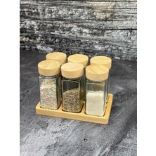 Empressco Yzhome 6 Lı Stantlı Bambu Kapaklı Kare Baharatlık Kavanoz Seti Takımı 300ML - Fiyatı, Yorumları