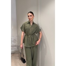 Magarde Yeni Sezon Keten Gömlekli Takım- Haki