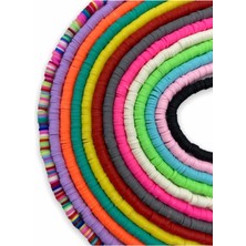 Hedef Bijuteri 4mm 13 Adet Fimo Boncuk Dizi Seti 40CM Renkli Plastik Malzeme ile Tasarım