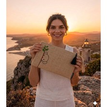 Ju Yaratıcı Tasarım Hasır Kadın Portföy Clutch Çanta Panda