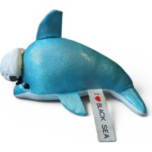 Hureggo Vintage Kaptan Şapkalı Simli Peluş Yunus Balığı - I Love Black Sea Hatıra Oyuncak 15 cm