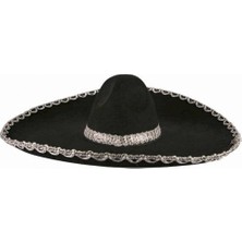Ozcmax Sombrero Meksikaa Şapkası Gümüş Şeritli Yetişkin Boy